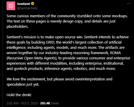 Daily Digest ❌ Dobby digest ✅

Bitcoin spikes above $125,000 
👀 is bull run unpcoming ? 🤣i dont thing scam 2025 

🥂one more update Guys 
You might have heard the rumors about a $60 Pro subscription to earn $SENT 
Well, <a href="/SentientAGI/">Sentient</a> Team cleared this up in an official tweet