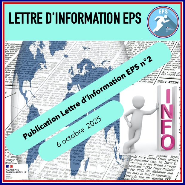 EPS_ac_aix_mars's tweet image. 🔖 🤓Aujourd’hui publication de la lettre d’information nº2 sur le site EPS académique  📚

🔗 pedagogie.ac-aix-marseille.fr/jcms/c_1147003…