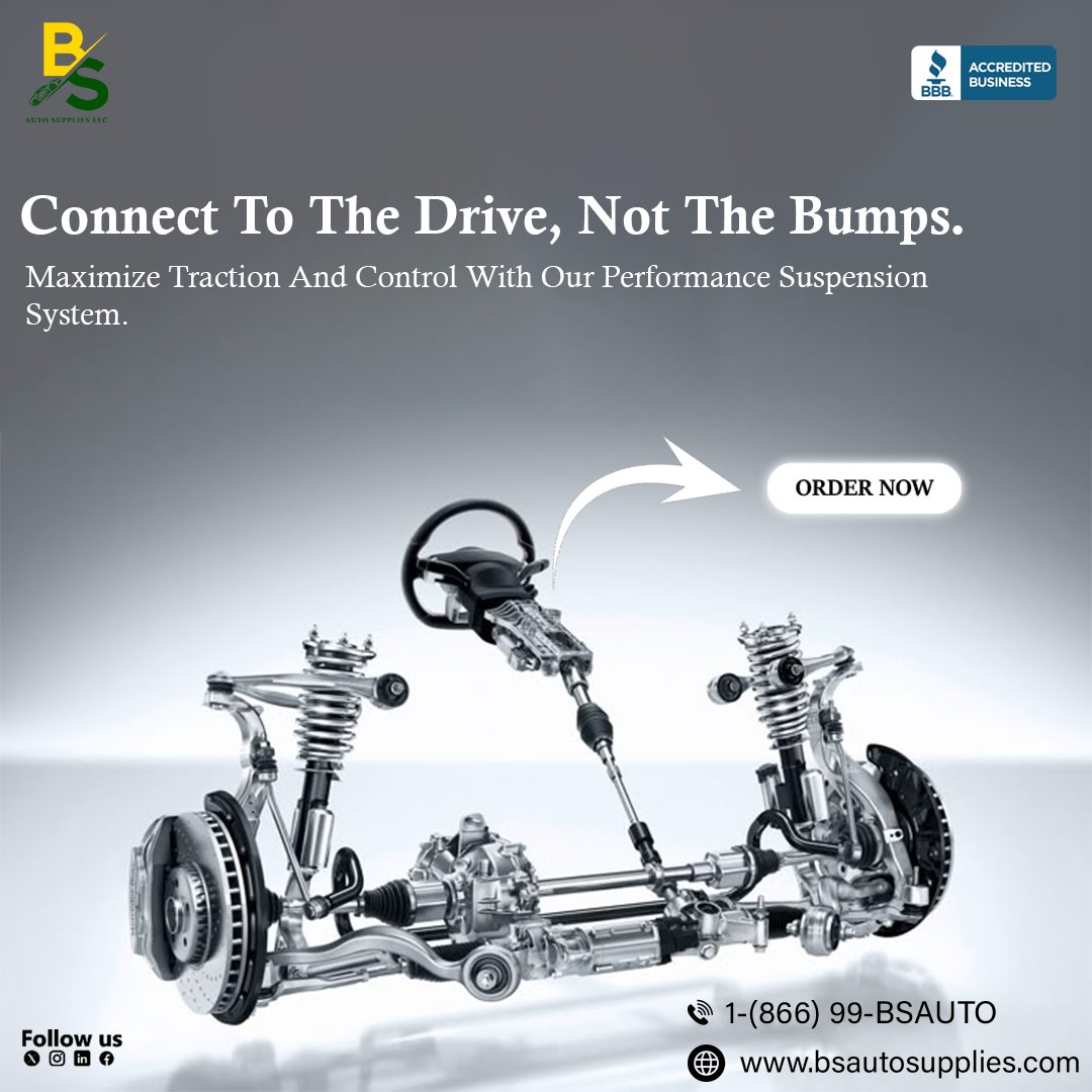 supliesbsauto's tweet photo. Our Performance Suspension Systems are engineered to replace worn parts, eliminate sloppiness, and give you precision control.
Visit https://t.co/enyE70uDc7
#AutomotiveEngineering #SuspensionSystem #PerformanceParts #CarCare #VehicleDynamics #DrivingSafety #DIYCar #BSAutoSupplies https://t.co/HRPdWvDvqH
