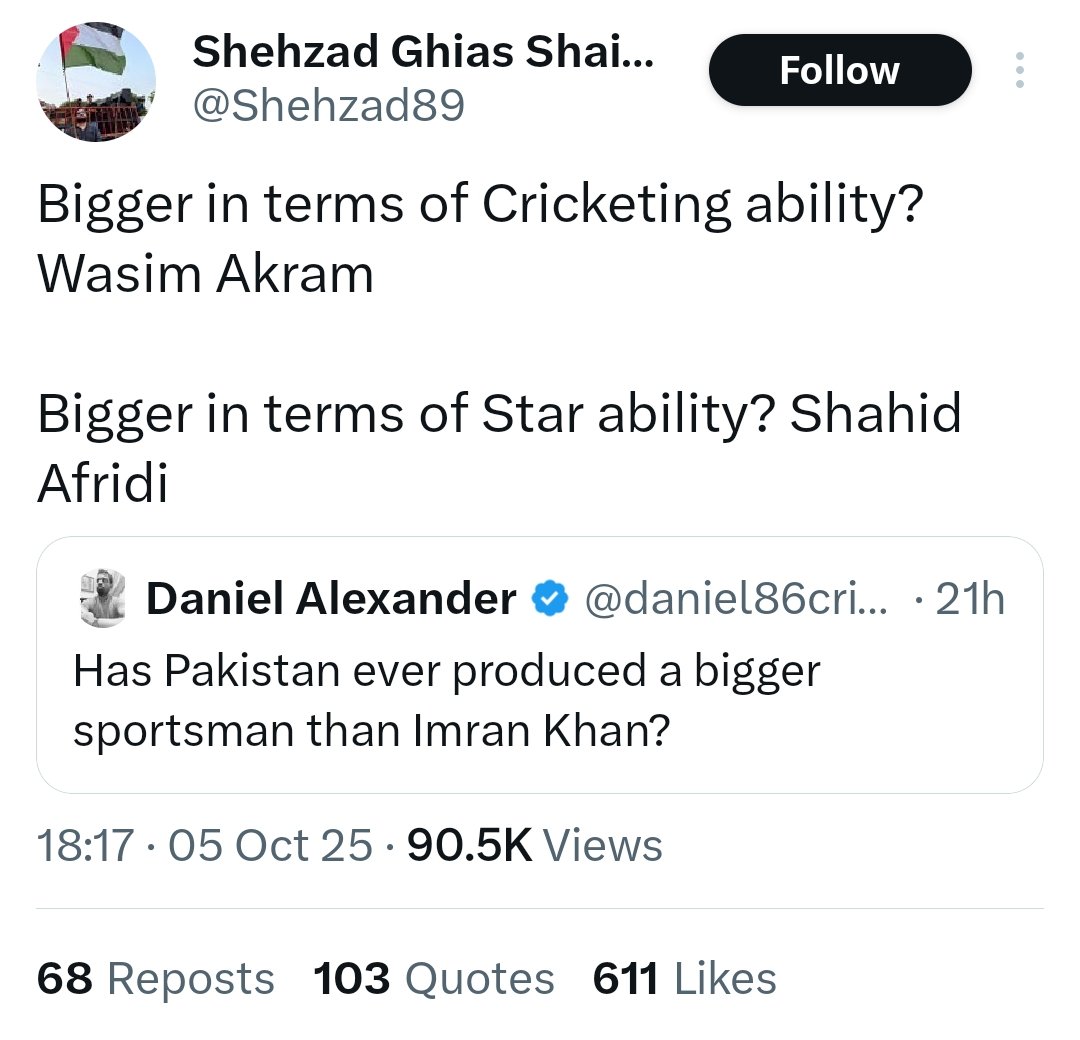 Shahid Afridi wouldn't even be in the top 10 biggest cricket stars produced by Pakistan in terms of star power, and in terms of cricket ability, not even in the top 50.

There's literally no topic on Earth this pile of filth will ever be right about.