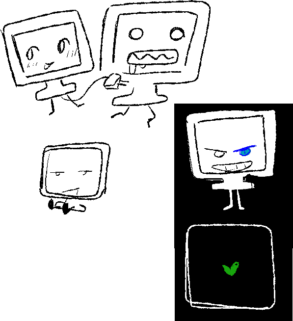 dpactforevers's tweet photo. all i drew that was tpot related this weekend were tv's. its dire. we're reaching levels of dire that shouldn't be reached. https://t.co/h3pvblPgFs