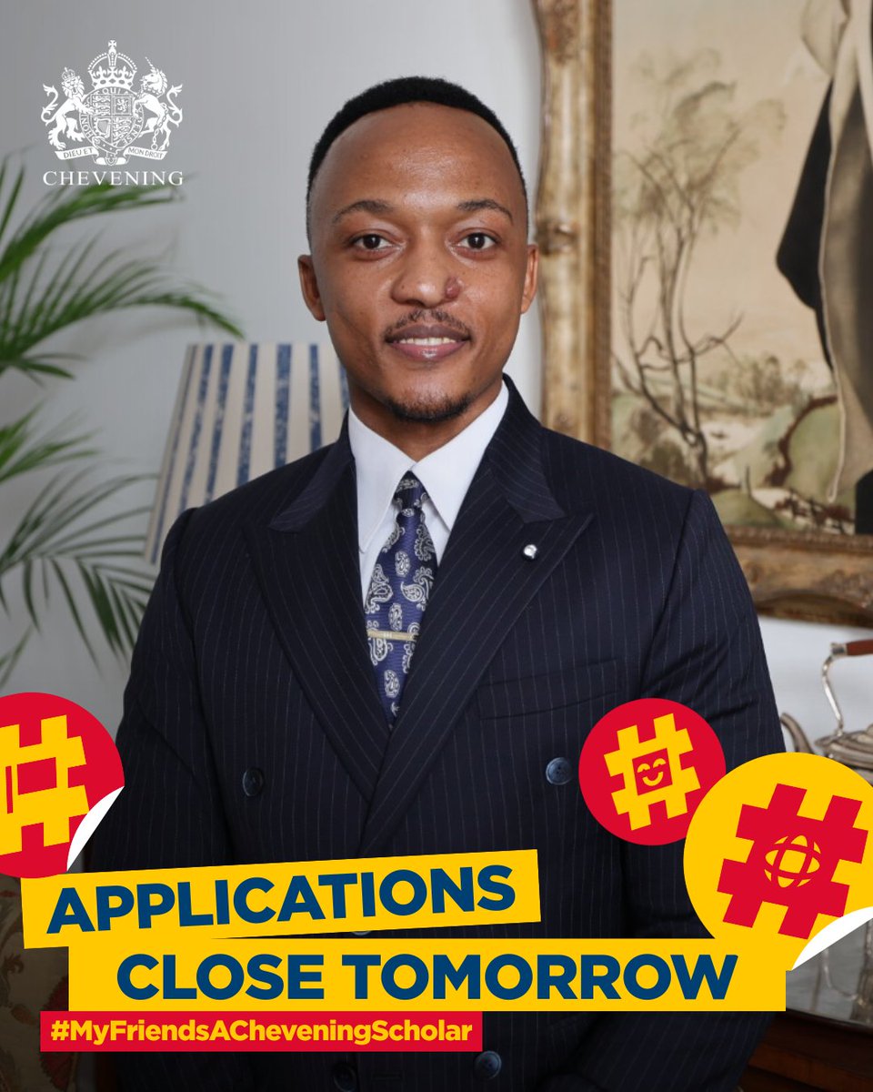 Your opportunity to study in the UK with a fully-funded 2026/27 #Chevening Scholarship is almost gone.

Submit before 7 October 2025, 3:00 PM (EAT).

#MyFriendsACheveningScholar