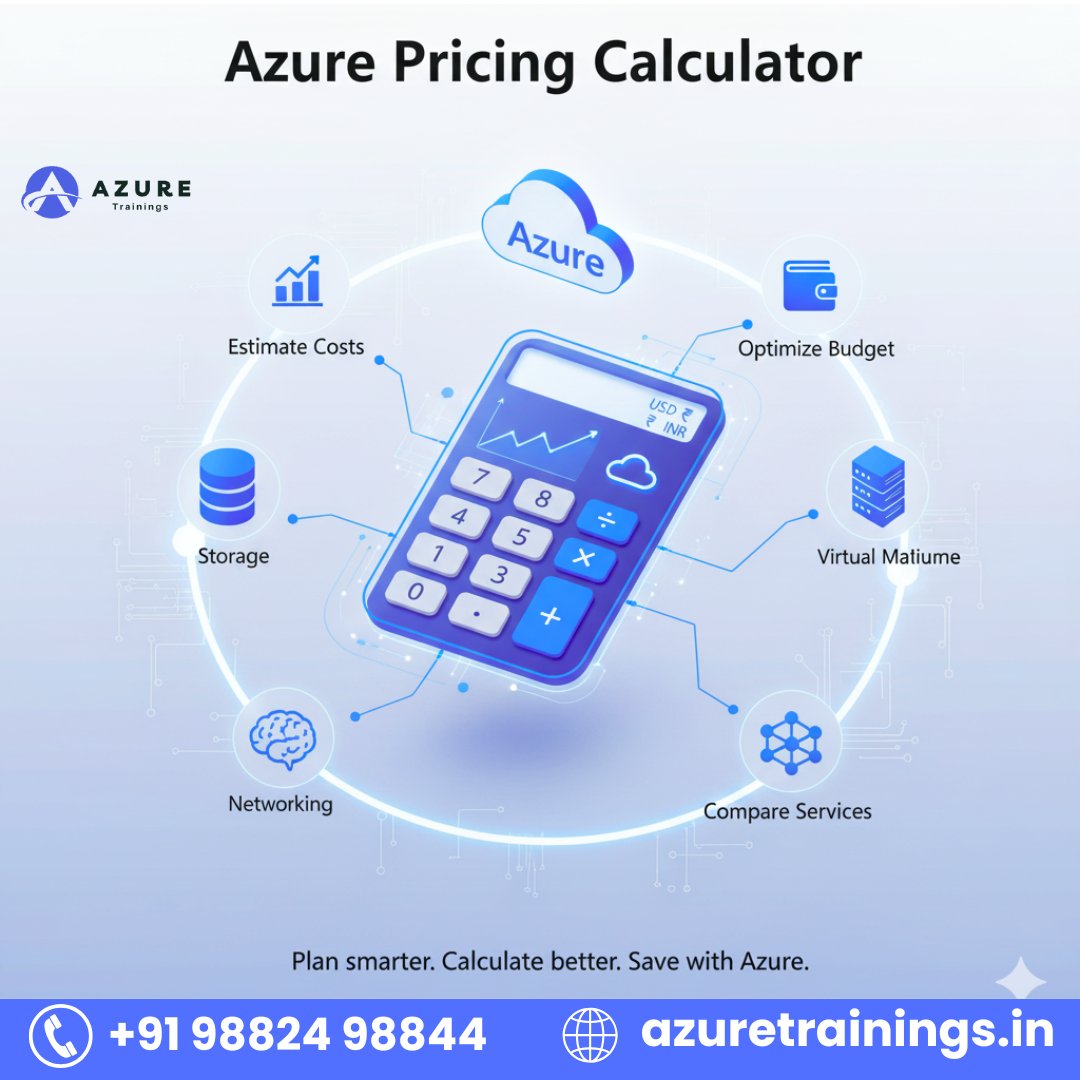 TrainingsA40868's tweet image. Azure Pricing Calculator helps you estimate and manage cloud costs effectively. Plan your Azure resources with transparency and budget control.
📩 +91 98824 98844
🌐 azuretrainings.in
#Azure #AzurePricing #CloudComputing #AzureTraining #MicrosoftAzure #AzureCostManagement