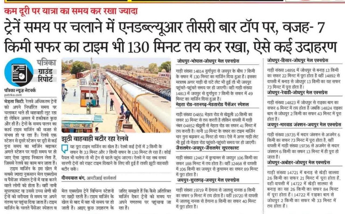 <a href="/AshwiniVaishnaw/">Ashwini Vaishnaw</a> <a href="/NWRailways/">North Western Railway</a> <a href="/GMNWRailway/">GM NWRailway</a> <a href="/RailMinIndia/">Ministry of Railways</a> <a href="/narendramodi/">Narendra Modi</a> ji Ye haal hai apki railway ka.....