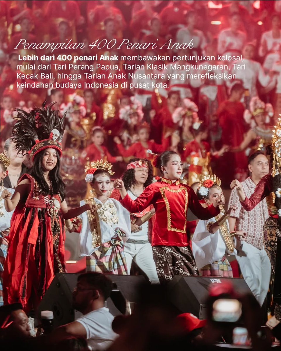 jayapurahadir's tweet image. Memperingati HUT ke-80 RI &amp;amp; ke-63 Sarinah, InJourney gelar Pesta Rakyat "Gemilang Nusantara, Legacy Kita Bersama" di Sarinah, 17 Agustus 2025. Kolaborasi budaya, 400+ penari, &amp;amp; 47 UMKM kuliner hadirkan semangat #IndonesiaMaju! 🇮🇩✨

#PestaRakyatdiSarinah #HUTRI80 #Sarinah63