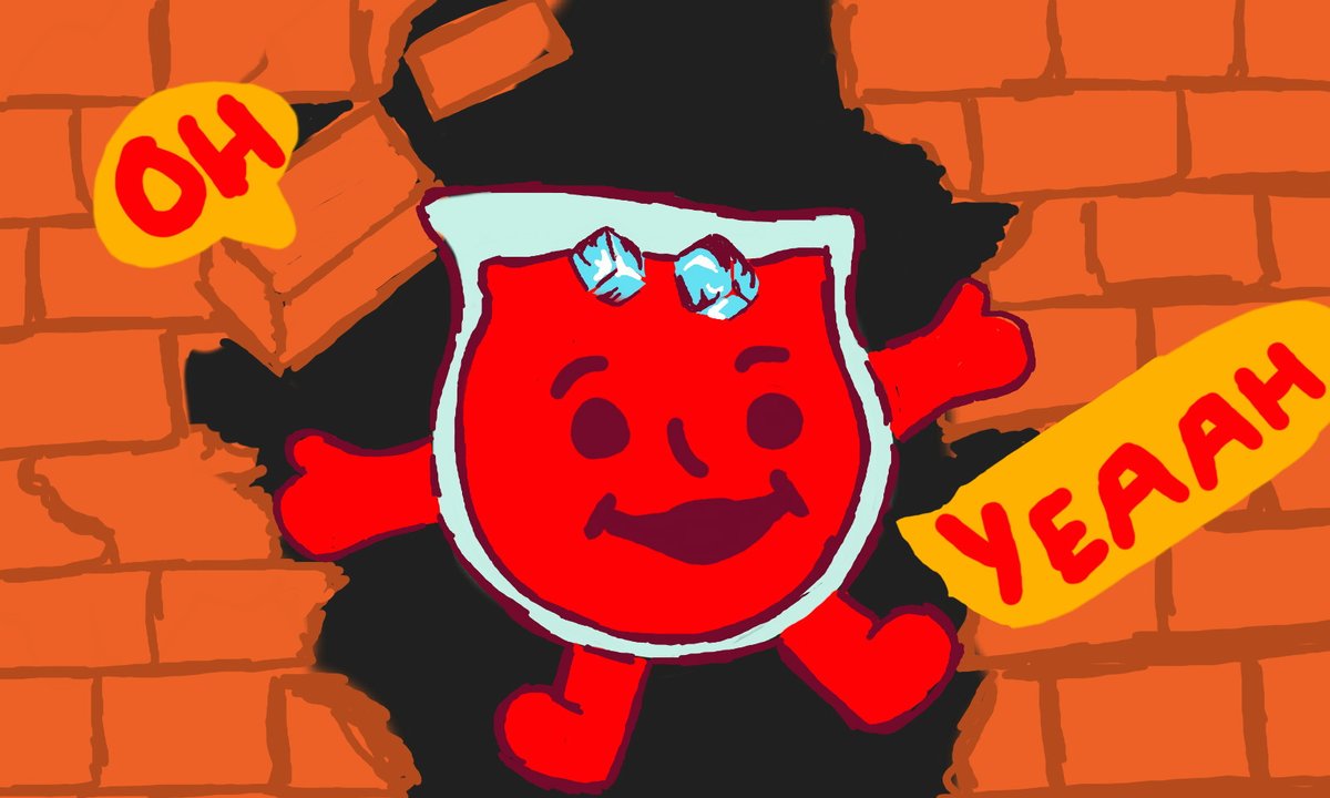BernalDry's tweet photo. Quien tiene antojo de algo fresco? Toca romper una paredes para que entre Kool aid man #Lynnytober2025 https://t.co/BCOQSr28I1