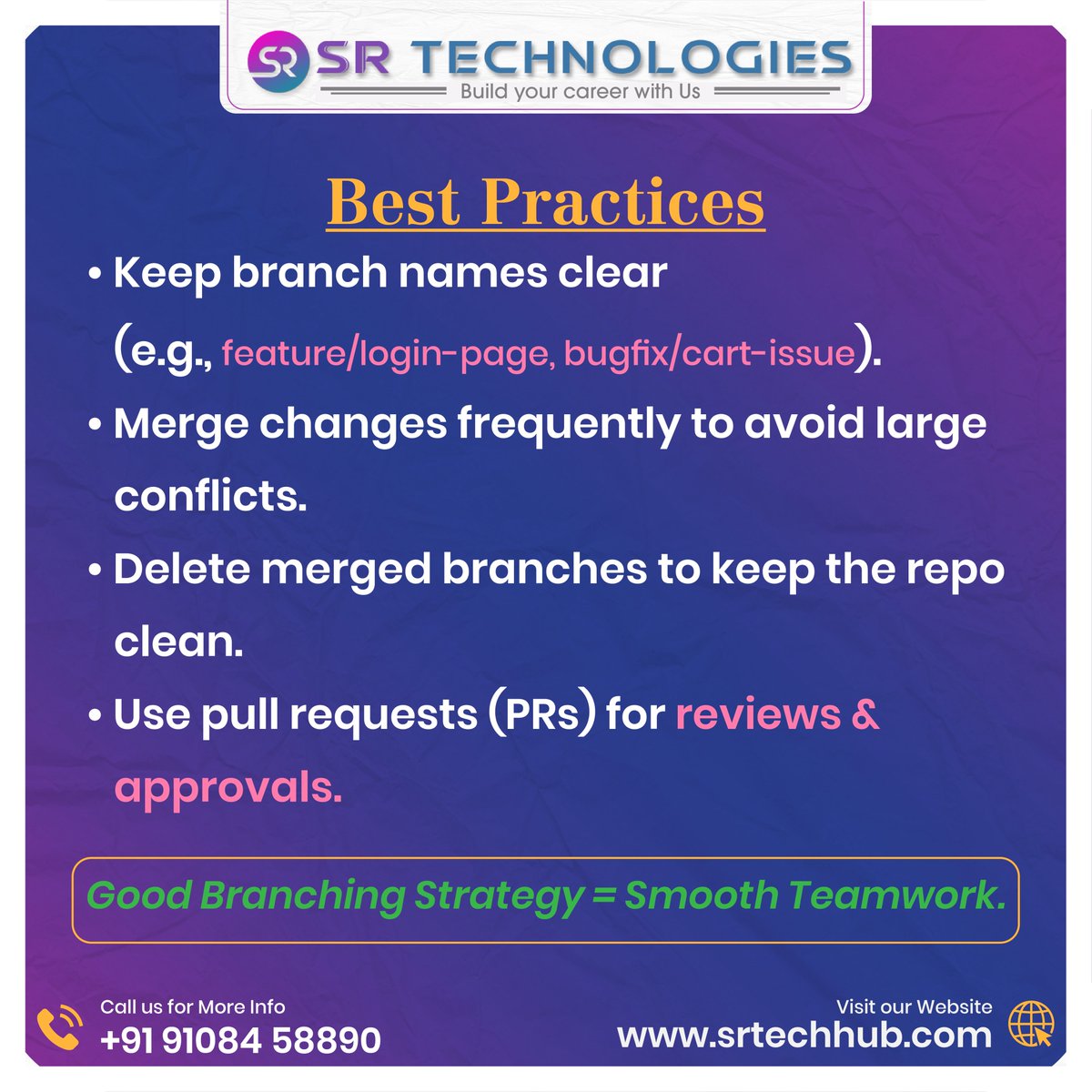 srdevopshub9's tweet image. #VersionControl #ContinuousIntegration #Developers #Coding #TechLearning #GitWorkflow #SoftwareEngineering #SRTechnologies #AWSTraining #AzureDevOps #LearnGit #BuildWithConfidence