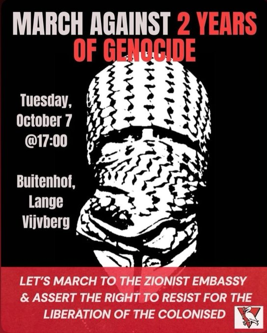 JoopSoesan's tweet photo. Hamas supporters zullen 7 oktober in Den Haag naar de Israelische ambassade gaan https://t.co/qp70P0HNRH