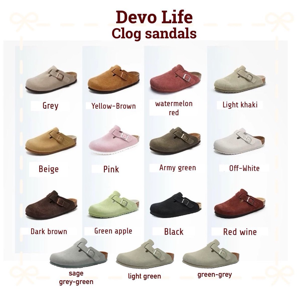 merryxthingsss's tweet photo. พรี＊Devo life clog sandals🦢 รองเท้าทรงบอสตัน หนังsuede รุ่นฮิตของแบรนด์ ยังมีไซส์สีพรีได้ค่า ☆ (โปร)

✴︎ 1,690฿ (มัดจำ 845) ส่งฟรี🥦
size 34-45 / 217-290

order via dm
#devolife #รองเท้าdevolife #พรีจีน #พรีรองเท้า #รองเท้าแตะ https://t.co/GzZfnDsz40