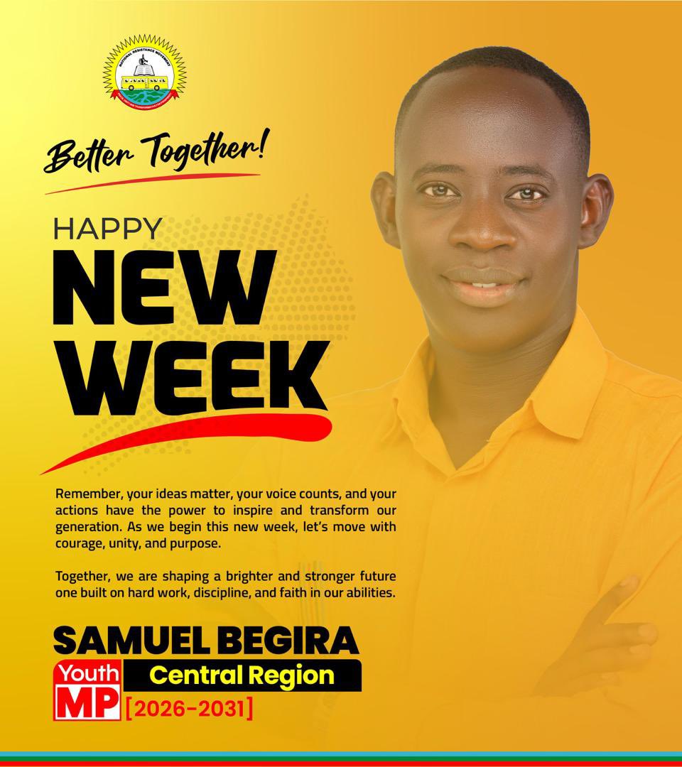 NrmBuganda's tweet image. HAPPY  New Week 
Together, we are shaping a brighter and stronger future—one built on hard work, discipline, and faith in our abilities.  
#BetterTogether
#ProtectingTheGains
@SamBegira 
Youth Central Region  
MP2026-2031