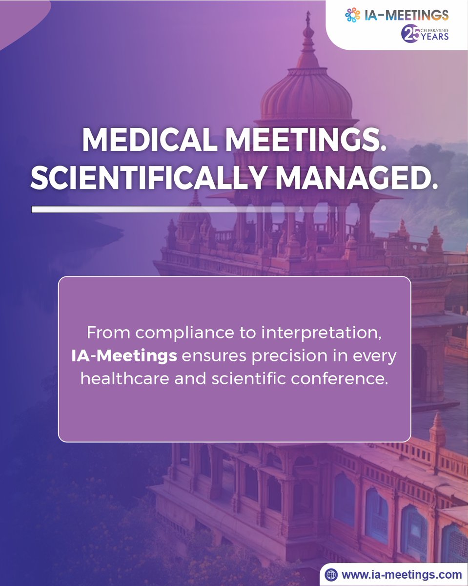 iameetings's tweet image. Science deserves structure. From interpretation to regulation
IA Meetings ensure every medical conference is handled with clinical precision.
#IAMeetings #EventManagement #MICEIndustry #CorporateEvents #MedicalConferences 
#GlobalEvents #SeamlessExecution #EventSolutions #India