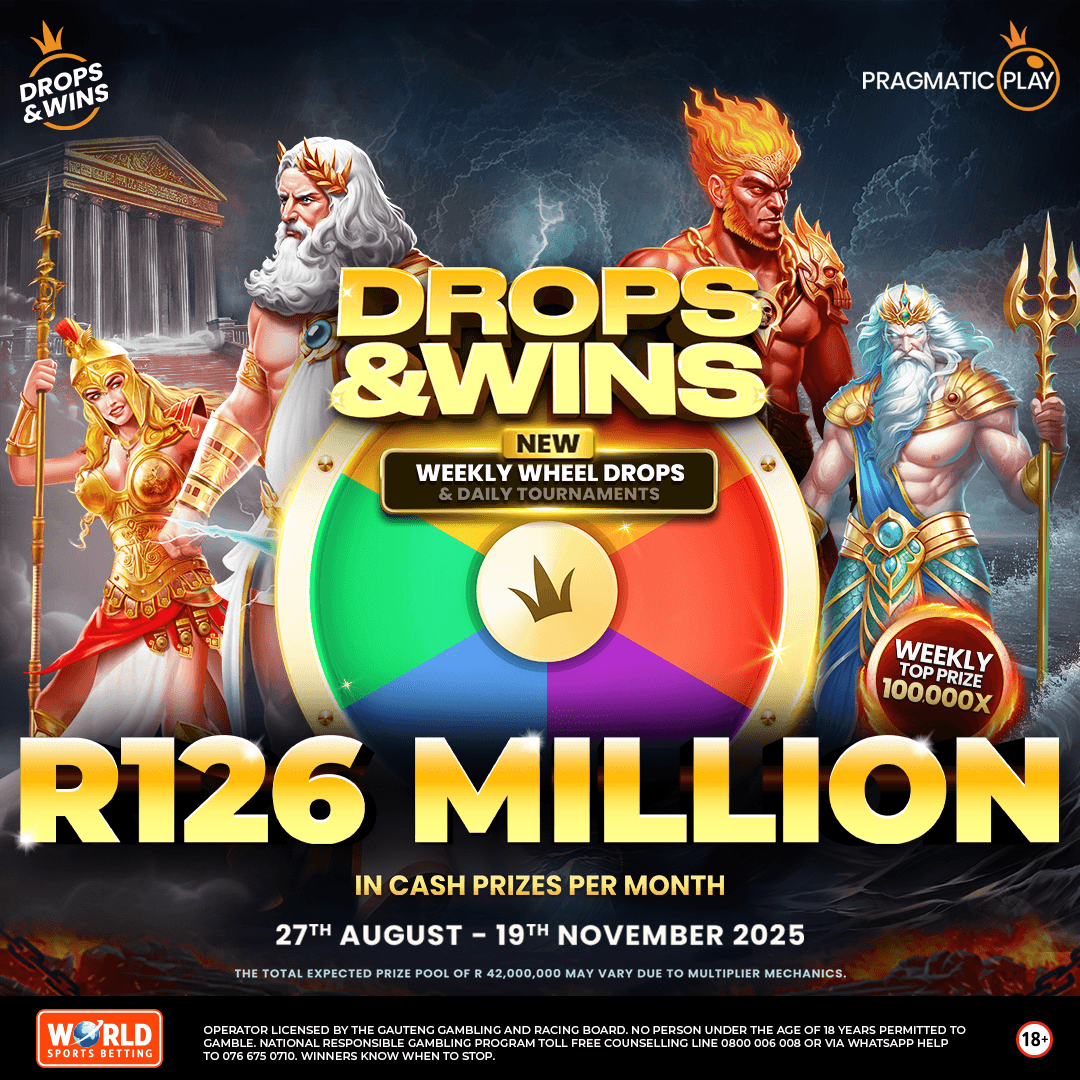 💥 Big Wins Await with Pragmatic Drops &amp; Wins at World Sports Betting!

Head to 👉 wsb.co.za, pick your favourite Pragmatic games, and spin your way to weekly Wheel Spins and Daily Tournament prizes.

🎰 It’s time to Spin &amp; Win!

#SpinaWina #BetWithTheBest #WSB