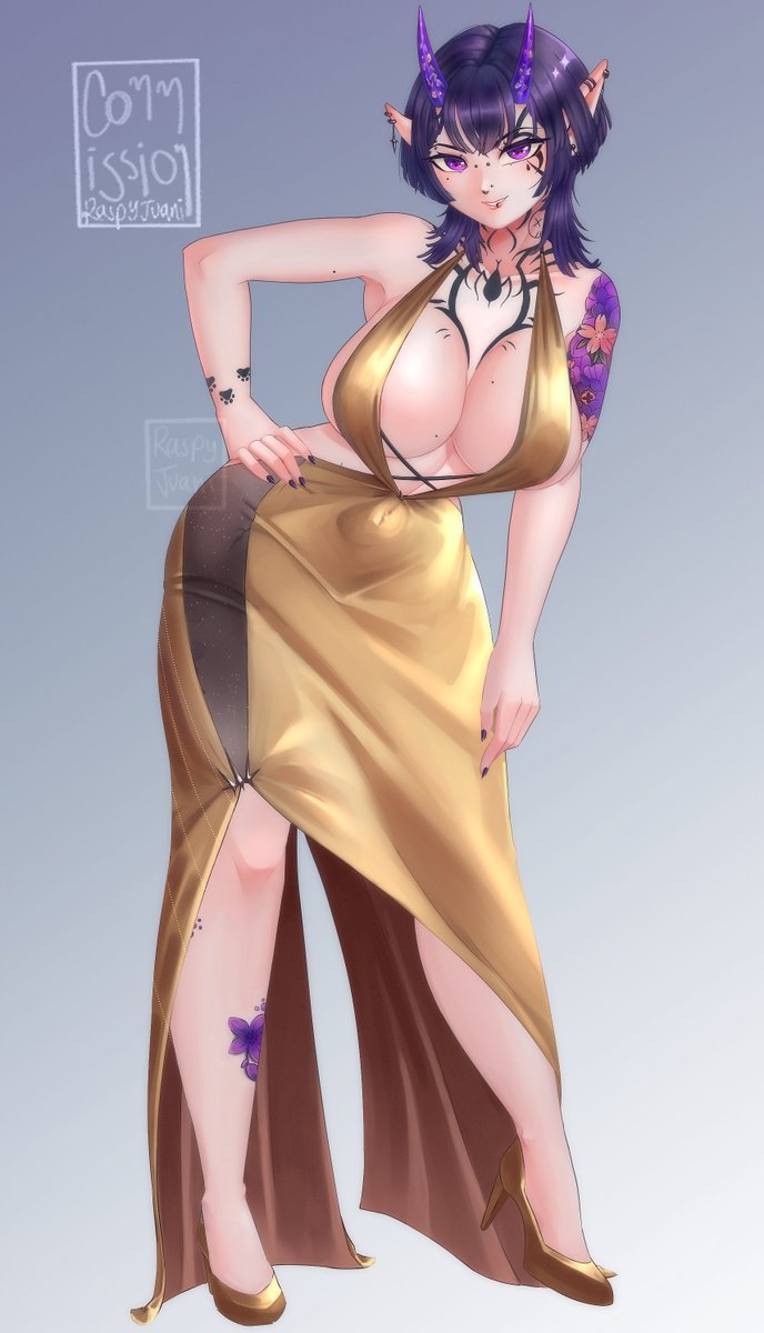 Finally felt better so i finished this #Commission 
Really gotta catch up on so much stuff... but well
#digitalart #golddress #VGenComm #ArtistOnX #artist