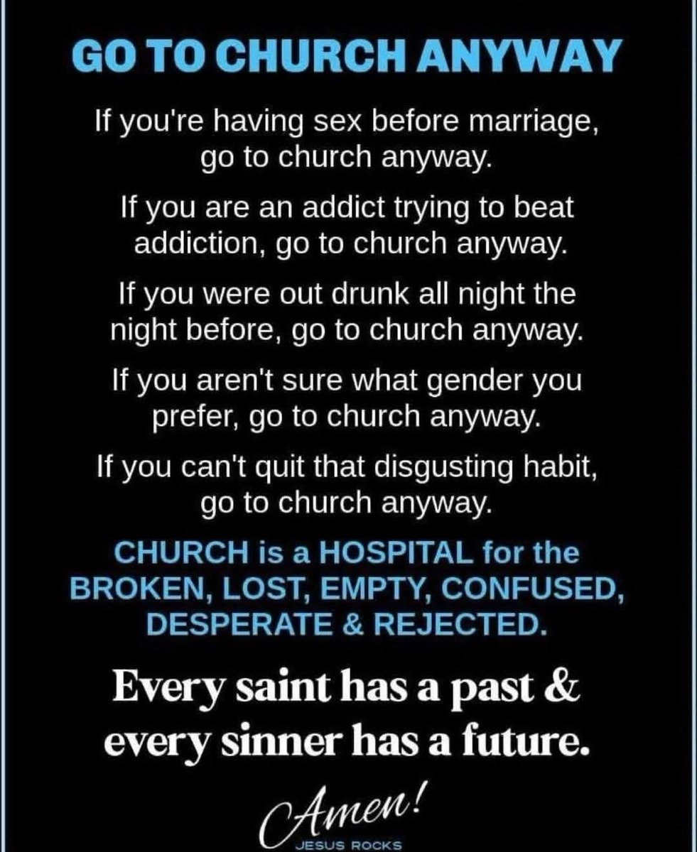 <a href="/GayRepublicSwag/">The Gay Republican 🇺🇲✝️</a> Divorce? alcoholism? ... we all sin. Hate the sin, not the sinner. You don't need a church that accepts you as you are, but a church that meets you where you are. You will fall and stumble many times on your journey. The Lord will pick you up.