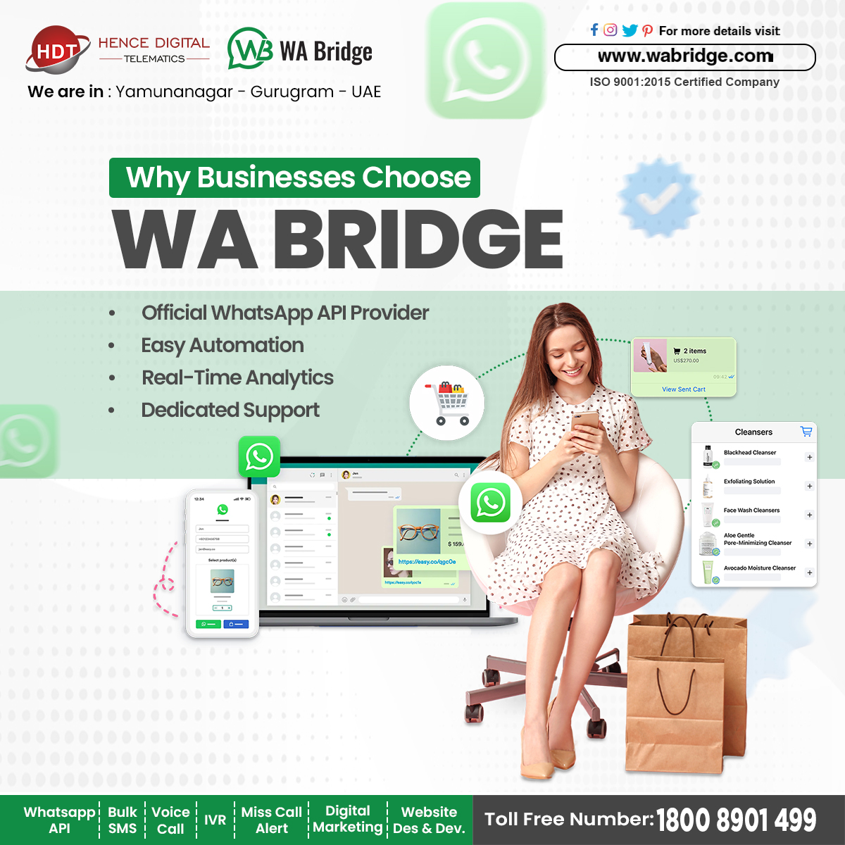 WhatsappBridge's tweet image. Simplicity meets power ⚡ — that’s WA Bridge.
Automate, broadcast &amp;amp; grow smarter with WhatsApp API 
👉 Power up your business today!
🌐 wabridge.com | 📞 1800 8901 499

#WABridge #WhatsAppAPI #BusinessGrowth #DigitalIndia #MadeForIndia #GrowWithWhatsApp #IndianStartup