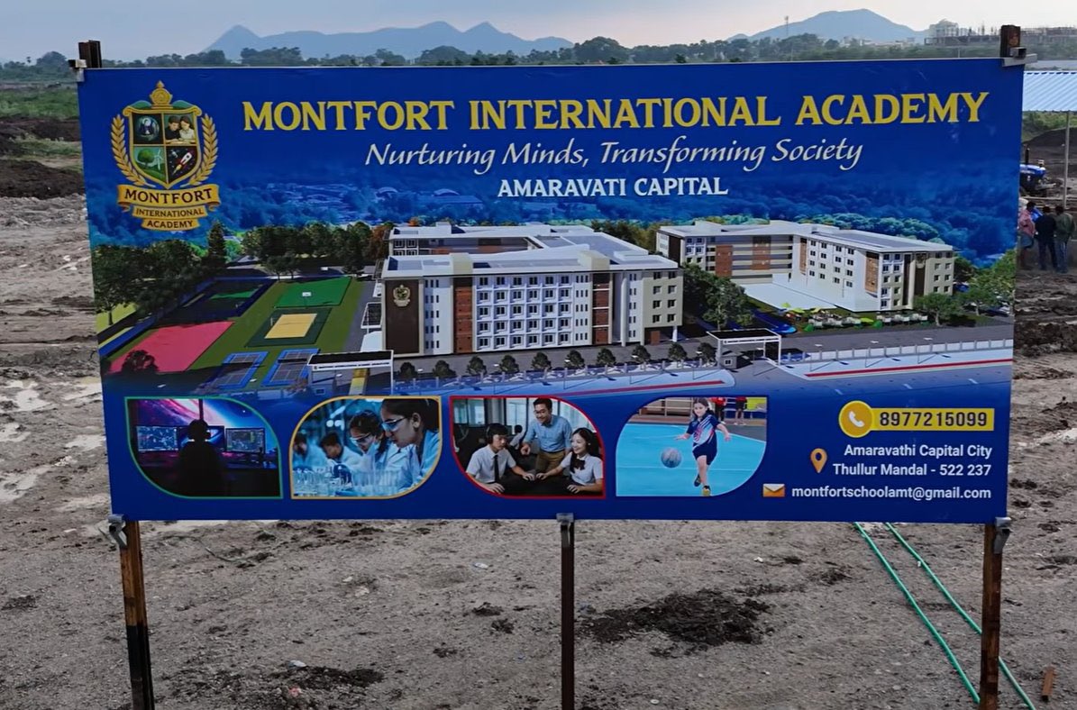 MissionAndhra's tweet photo. Schools with Land Allotments in Amaravati
•Podar International School - 3 acres
•Chinmaya Mission School - 3 acres
•Glendale Academy - 5 acres
•Kendriya Vidyalaya - 5 acres
•Montfort International Academy - 3 acres (site clearance in progress)

#AndhraPradesh #Amaravati #AmaravatiRising #Education #APCRDA