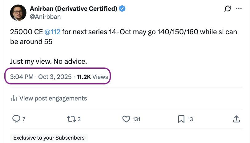 Anirbban's tweet photo. #IndexHunter for a reason... #XSub π
Shared on Friday as "I am Back" !! β
All expectation Signed, Sealed and Delivered. π―
Those who join 10k/25k course now may join in #XSub with increased denomination. π https://t.co/5T97noDcOA