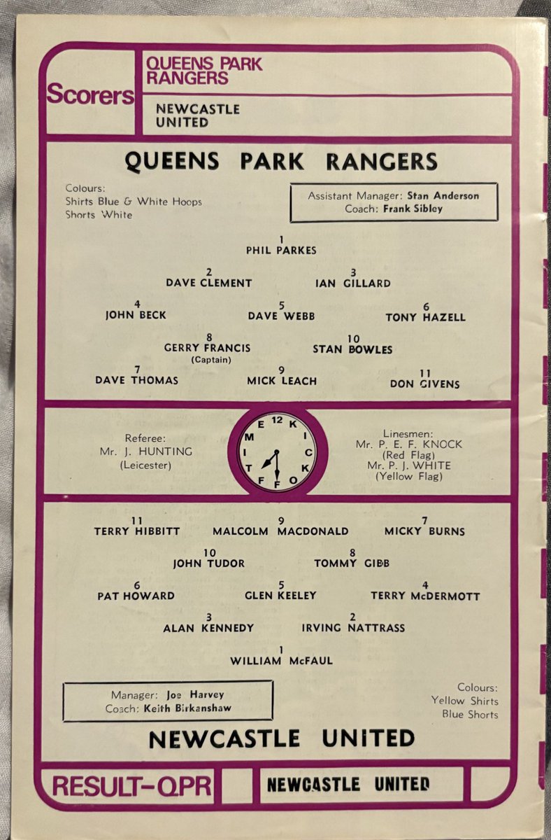 NUFCProgrammes's tweet image. Programme of the Days Number 814
Queens Park Rangers v Newcastle United
1974/5 League Cup 3rd Round
A fantastic away win in the capital with United winning 4-0
John Tudor and a hat trick from Malcolm Macdonald getting the goals
Att 15815