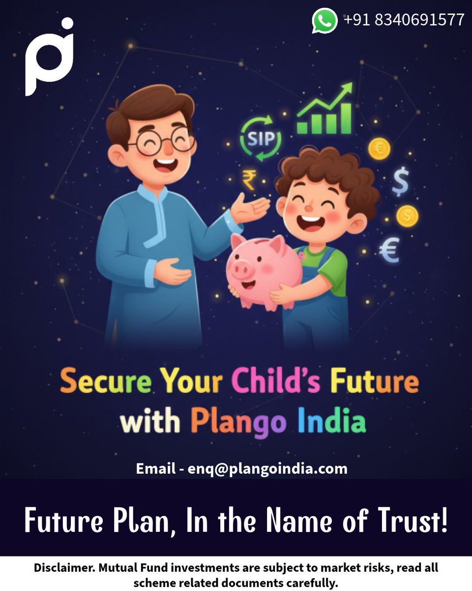 plangoindia's tweet photo. अपने बच्चे का भविष्य सुरक्षित करें! आज ही Plango India के साथ म्यूचुअल फंड SIP शुरू करें। छोटे निवेश, बड़े सपने!#SecureFuture #ChildInvestment #MutualFunds #SIP #PlangoIndia #FinancialPlanning #InvestEarly #WealthCreation #SmartInvesting #FutureGoals #SmartSavings #InvestForKid https://t.co/gsozJbAYHK