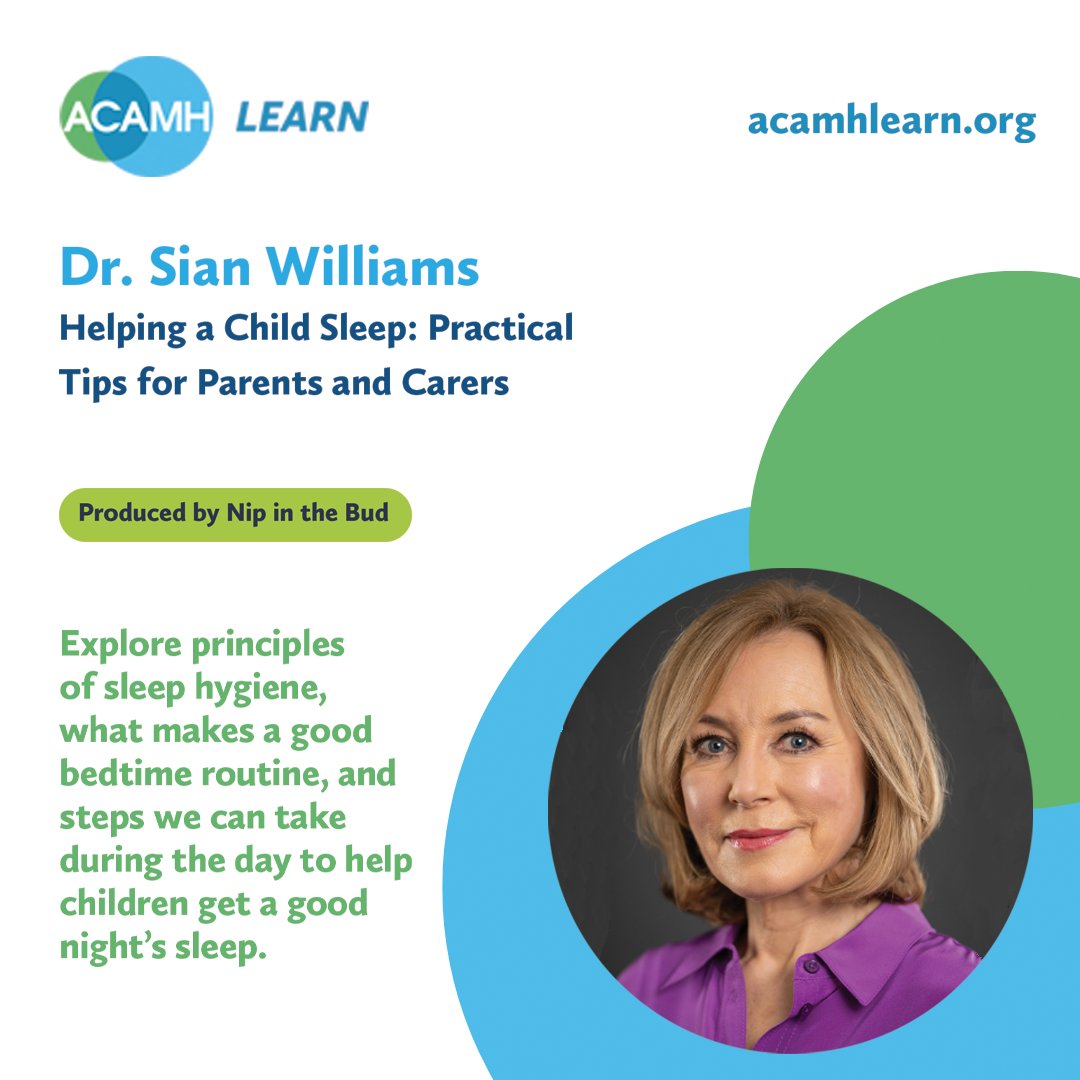acamh's tweet image. In this interesting @NipintheBudFilm film, @sianwilliams100 shares some helpful strategies which #Parents and #Carers can use to help children establish a good #Sleep routine. Watch now to learn how to help a child feel rested &amp;amp; ready to take on the day. bit.ly/3VA0NtD
