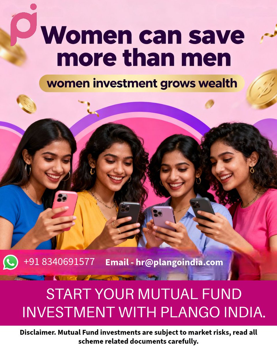 plangoindia's tweet photo. 📷 Women Save More, Invest Smarter!

📷Join Gen-Z women investing in mutual funds with Plango India for long-term returns and financial empowerment.Invest digitally with ease!

#WomenEmpowerment #PlangoIndia #mutualfundsahihai https://t.co/ItXCfKiFY8