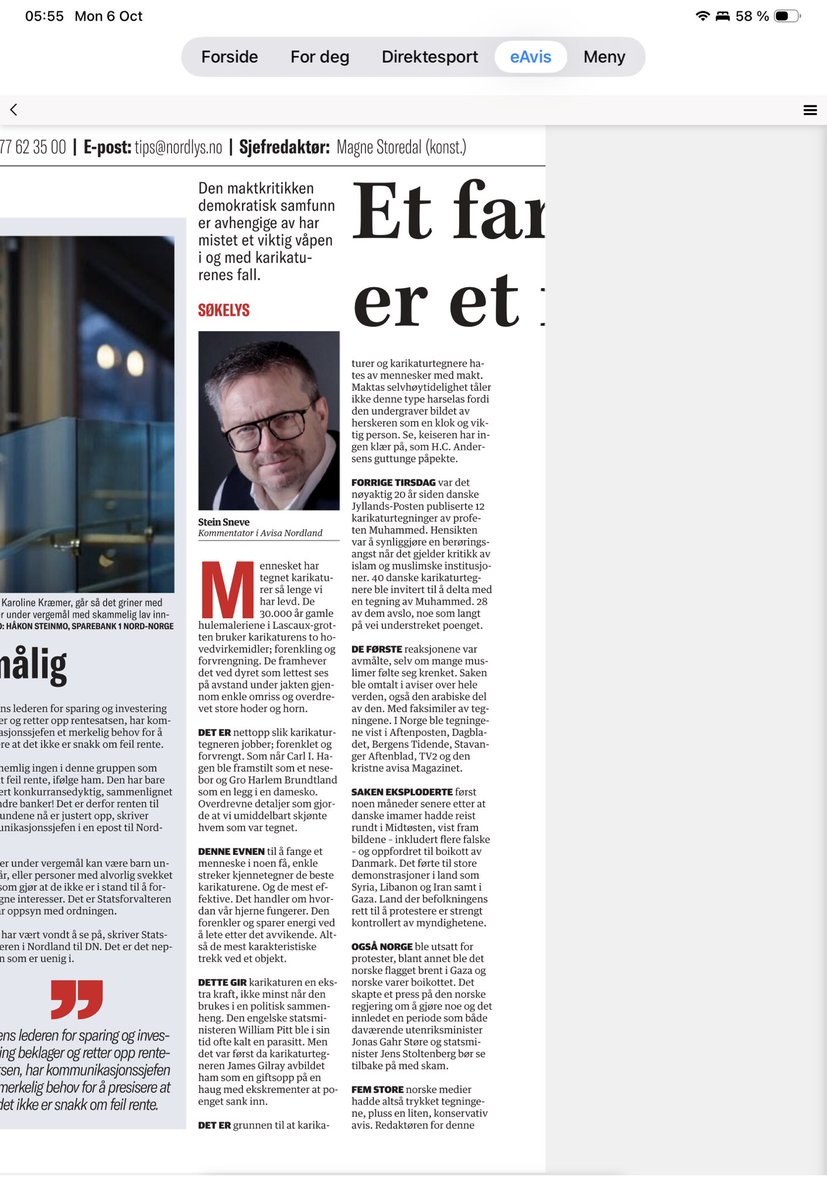 gunnar_knutsen's tweet photo. Godt skrevet art. Papiravis Nordlys i dag. https://t.co/Befbb3kafl