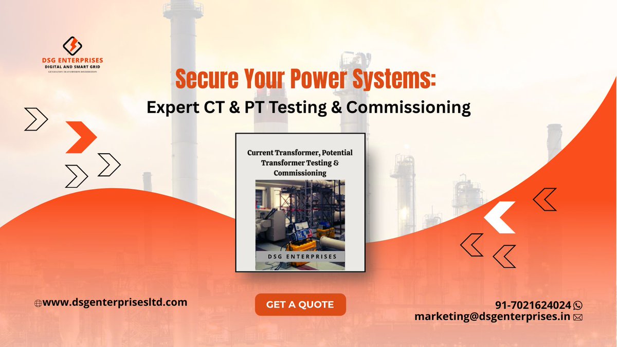 enterprises_dsg's tweet image. Secure Your Power Systems: Expert CT &amp;amp; PT Testing &amp;amp; Commissioning⚡
Visit:- dsgenterprisesltd.com/product/curren…

#DSG #CurrentTransformer #PotentialTransformer #CTPTTesting #TransformerCommissioning #ElectricalTesting #PowerSystems #Instrumentation #SubstationTesting #HighVoltageEngineering