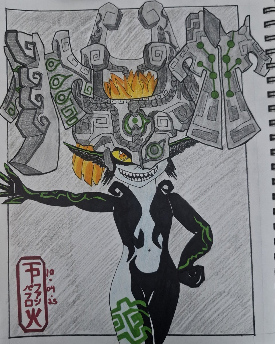 JpPhoenix11's tweet photo. A bit delayed with #linktober Day 2-Magic/Sorcery. Had to choose Midna and the Fused Shadow. #Linktober2025 #drawingart #inkdrawing https://t.co/3GoMXH7zij