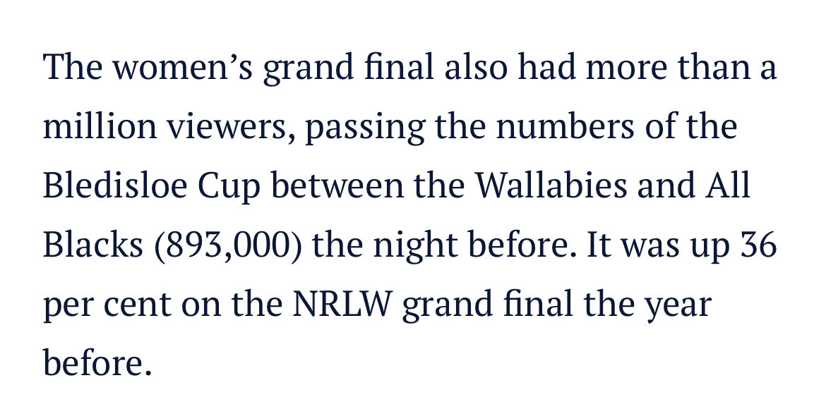But nobody watches women's sport?
