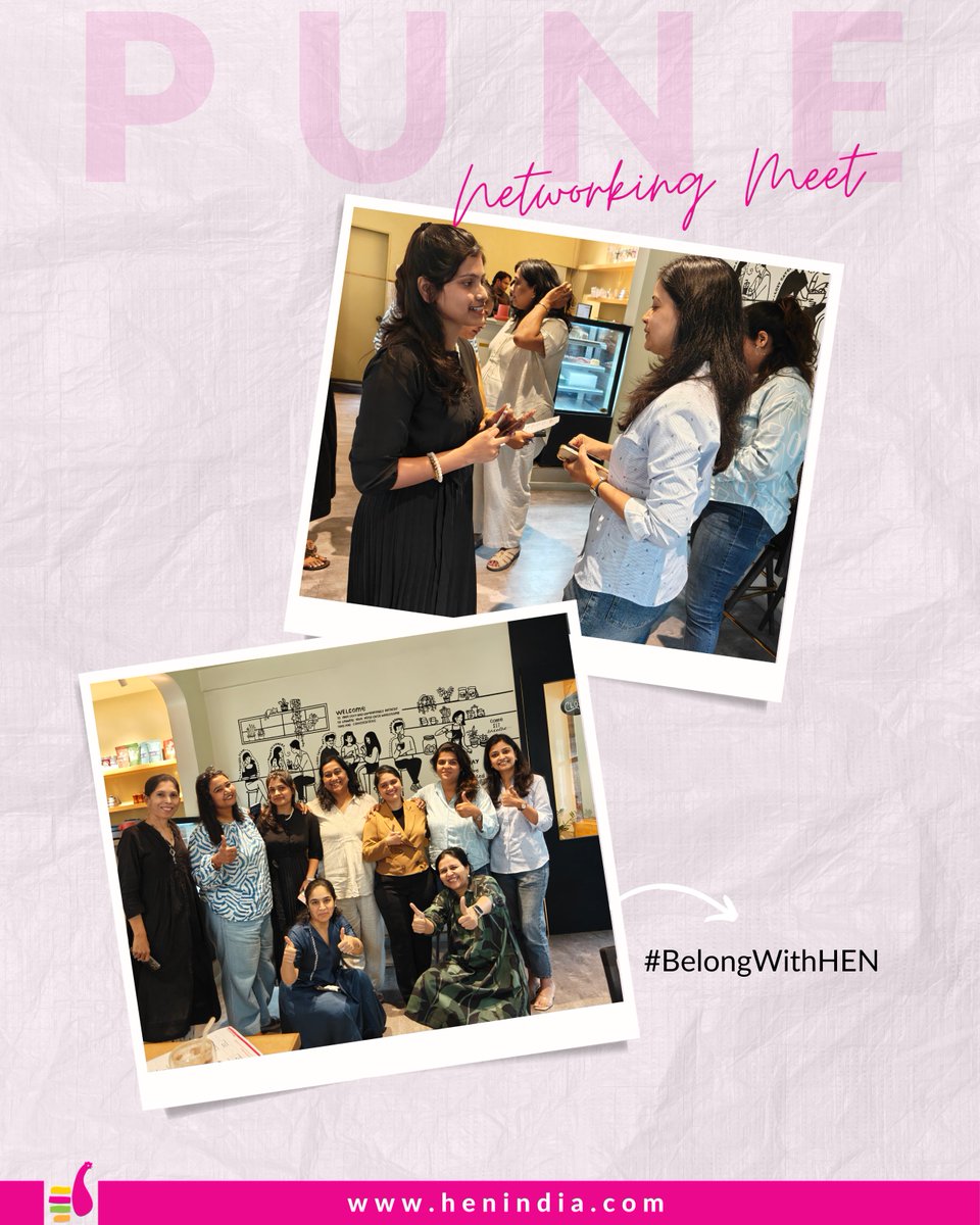 hen_india's tweet photo. HEN Pune Meet - From senior care to fashion, coaching to community — entrepreneurs showed up
✨ Causes found supporters
✨ Struggles found solutions
✨ Dreams grew louder
#belongwithHEN | We don’t just run the world — we build it.
#HENPuneMeet #HENIndia #WomenEntrepreneurs https://t.co/tghWD5waac