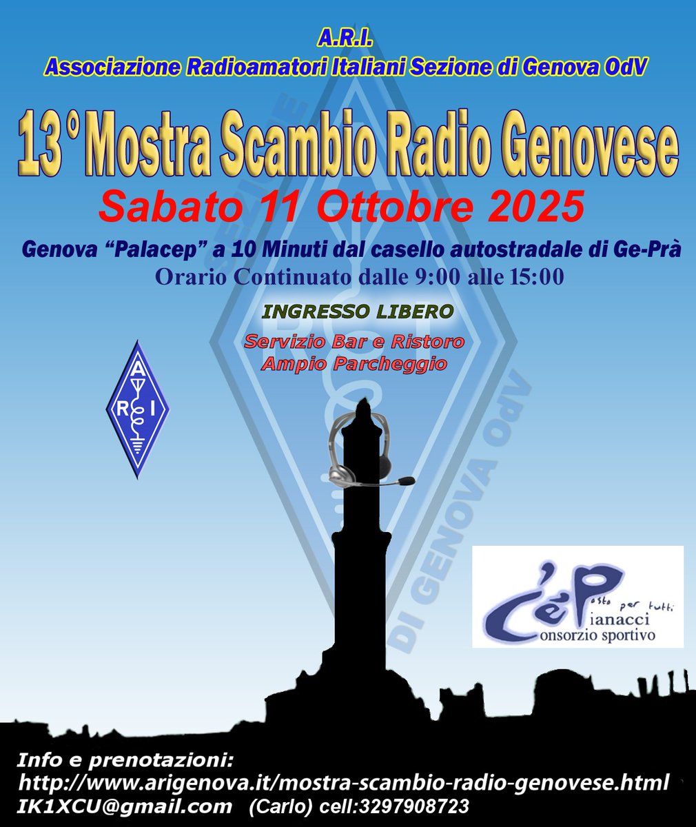 ARI_hq's tweet image. Pronti per lo scambio? Sabato 11 ottobre 2025 al PalaceP. Ingresso libero.

#ARI #radioamatori