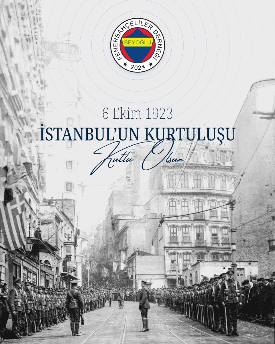 🇹🇷 6 Ekim 1923 – İstanbul’un Kurtuluşu

Kurtuluş Savaşı’nın ardından bağımsızlığımızın simgesi olan İstanbul’un, düşman işgalinden kurtuluşunun 102. yıl dönümünü gururla kutluyoruz.
Bu aziz şehrin özgürlüğü için mücadele eden tüm kahramanlarımızı minnetle anıyoruz.

#6Ekim