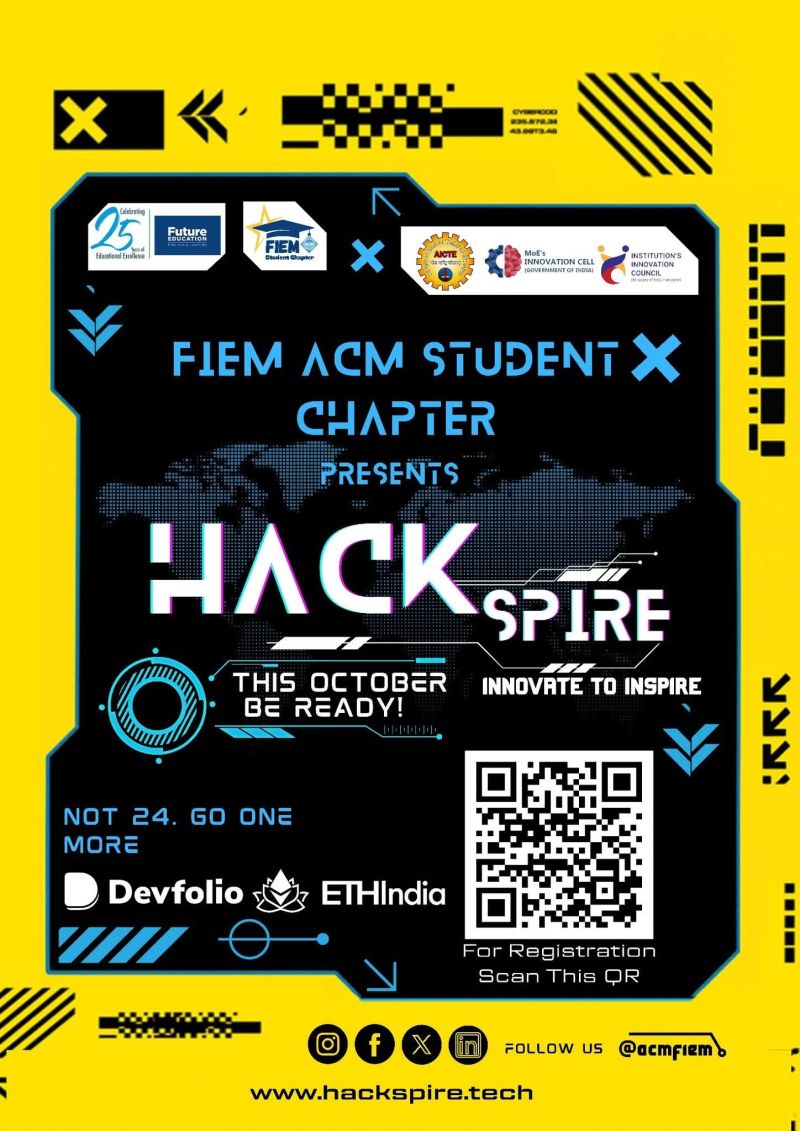 debkanta72495's tweet image. Thrilled to be onboarded as an Evangelist for HackSpire’25! ✨I’m all set to spread the word, spark the excitement, and bring the energy to make HackSpire the biggest and best student-led hackathon of the year.  , #acmfiem
@acmfiem