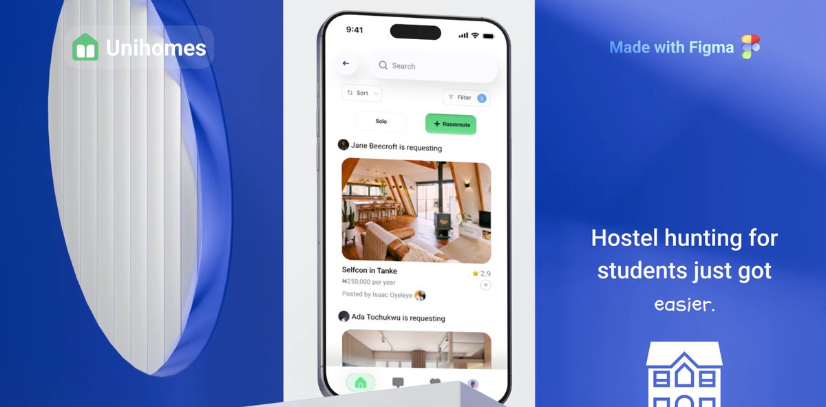 UiJude's tweet photo. It is finally here!

My Case Study to design an app that can significantly help Uni students with housing solutions, making it as seamless as possible.

References: @Airbnb, @thedennisobaro1 

Please check it out on Behance via: https://t.co/Ttn7RqC9vE https://t.co/9M0kRW1zhG