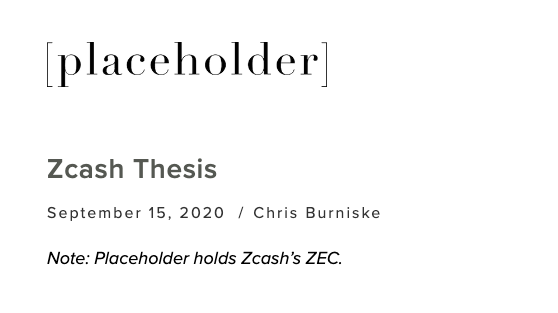 Screenshot of Placeholder's Zcash Thesis Header from September 2020