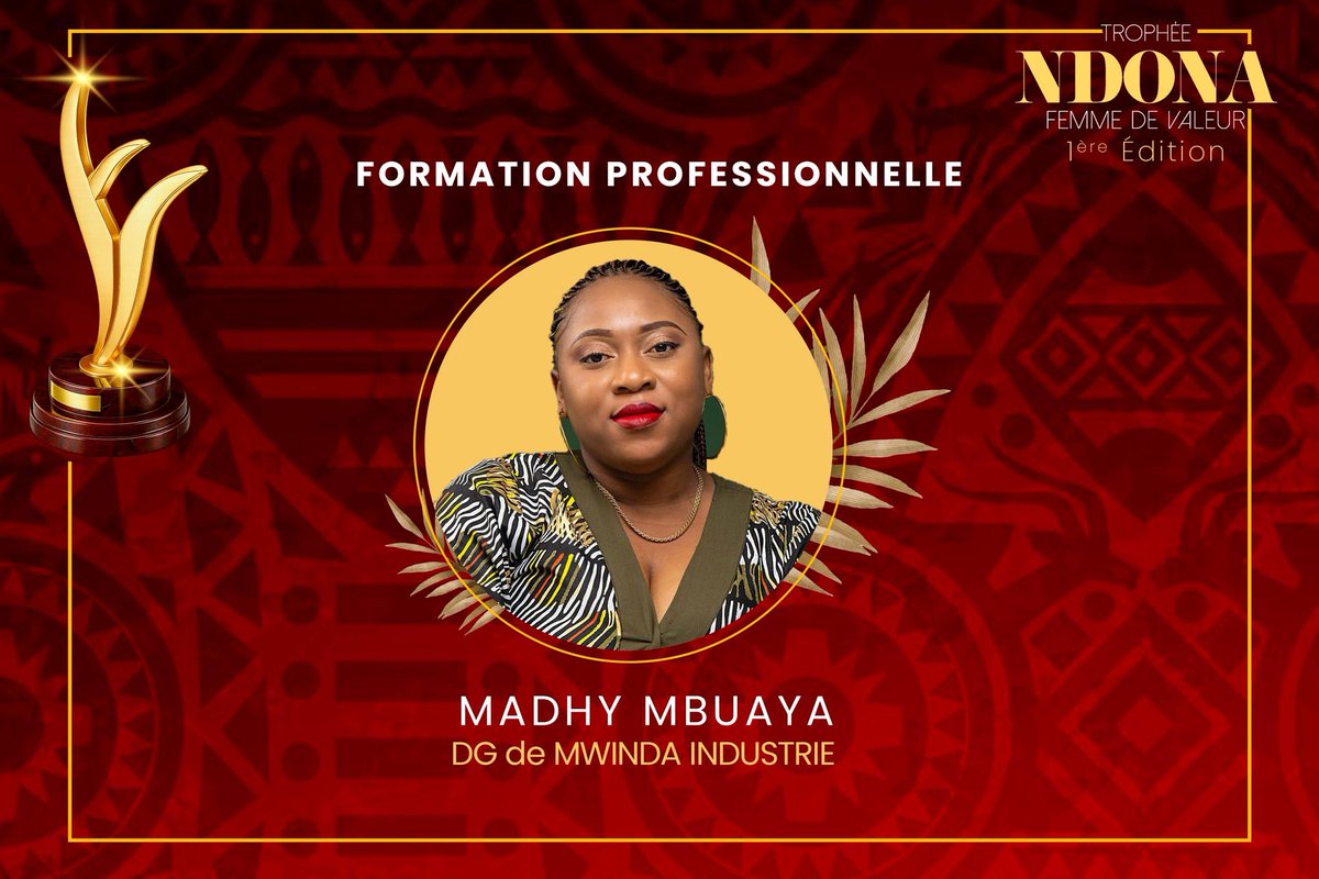 TropheeNDONA's tweet photo. Elles sont lauréates du Trophée NDONA  : FEMME DE VALEUR,  dans les Catégories suivantes : 
- FEMME RURALE : Mme ISABELLE MONGA
- RELIGION : Pasteure Annie NKUNKU KONDO 
- MOTIVATION  : Mme Bijou BANYAKU EYOKE 
- FORMATION PROFESSIONNELLE : Mme Madhy MBUAYA 
#trophéendona https://t.co/qzyUzzPDGF