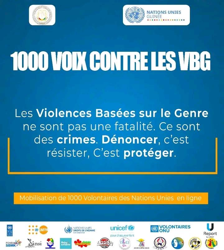 Trop souvent normalisées ou
minimisées, elles détruisent des vies
en silence. Dénoncer, c’est refuser
l’impunité.                                 #BrisonsLeSilence
#Solidarité
#1000Voix-Contre-Les-VBG  <a href="/OnuGuinee/">NATIONS UNIES GUINEE</a>, <a href="/UNICEFGuinea/">UNICEF Guinea</a>
<a href="/UnfpaGuinee/">unfpa guinee</a>, <a href="/PNUDGuinee/">PNUD Guinée</a>,
<a href="/pvnuguinee/">VNU Guinée</a>