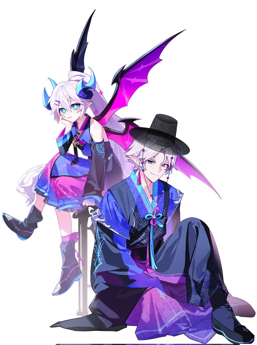 #엘소드_한복합작
카타스트로피로 참여했습니다! 
안에 디자인 구성과 노래, 다른분들 그림도 너무 이뻐서 구경한뒤에 올려요~!! 즐거운 추석되시길😇