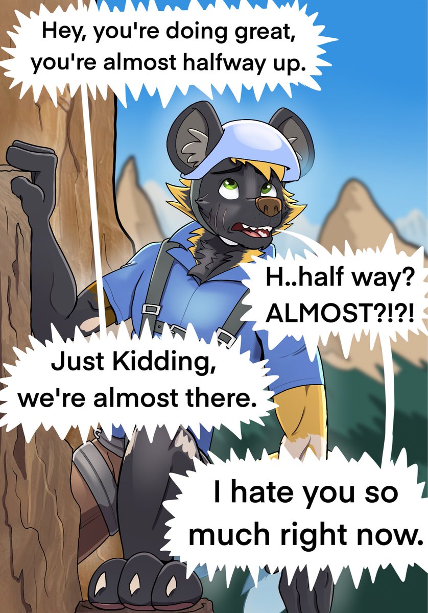 Climbing the ropes. 1 and 2 (Commission) these were done for my good friend Readerno31142, these are his characters having fun rock climbing. Thanks so much for the commission buddy. #furryartwork #furrycommission #anthroart