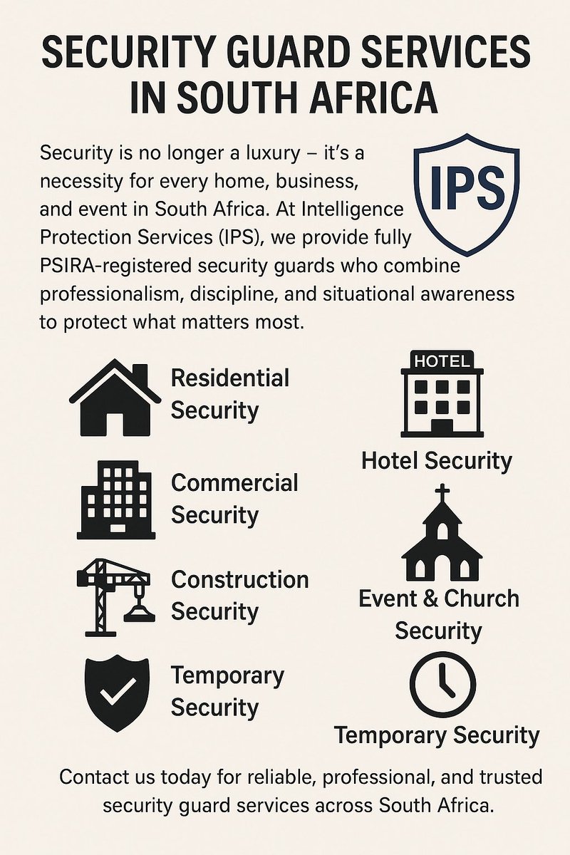 Intelligen66153's tweet photo. We don't just provide guards. We provide fully PSIRA-registered professionals—your strategic advantage in safety.

Protect your peace. Protect your progress. https://t.co/1pXwwou9B4

#Security #SouthAfrica #BusinessSA #pretoria #Johannesburg https://t.co/QiUxvbGzyT