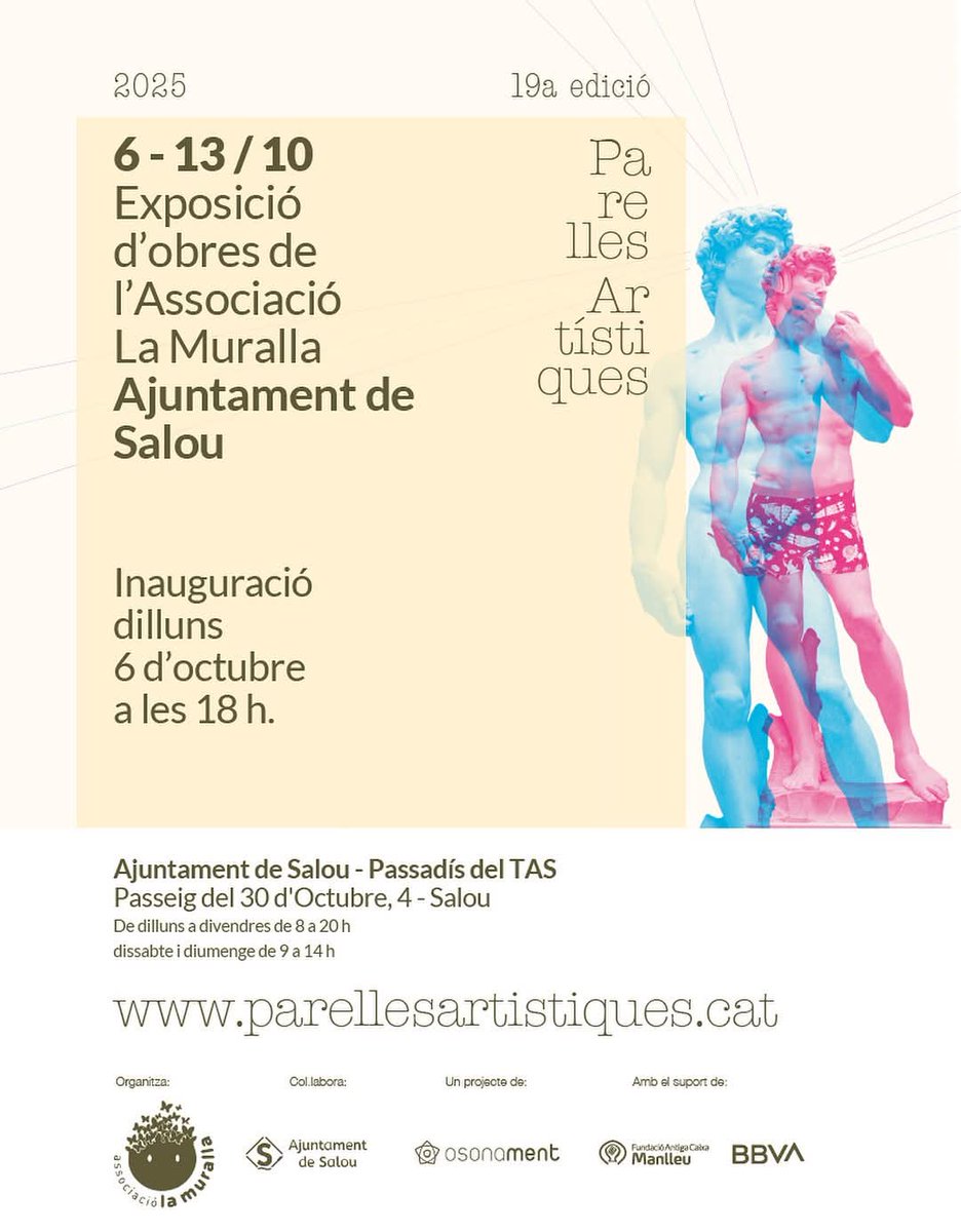 Avui presentem la exposició de parelles artistiques a Salou a les 18 h. Us esperem