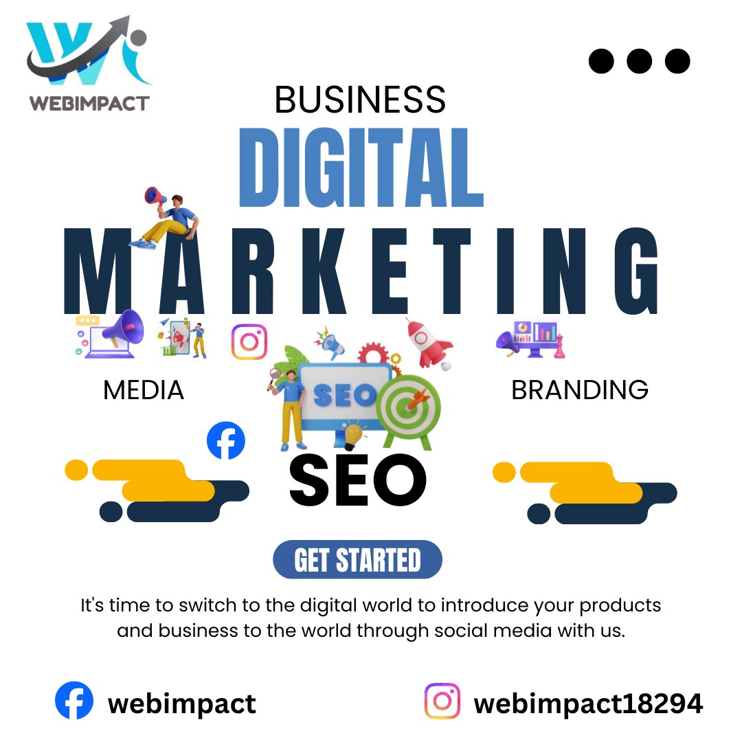 webimpact18294's tweet photo. :

🚀 Take Your Business to the Next Level with WebImpact!
From SEO &amp; Social Media Marketing to Branding &amp; Digital Strategy, we help your business shine online. 🌐✨
💼 Let’s turn your vision into digital success — it’s time to GET STARTED! https://t.co/9fhJojqdeL