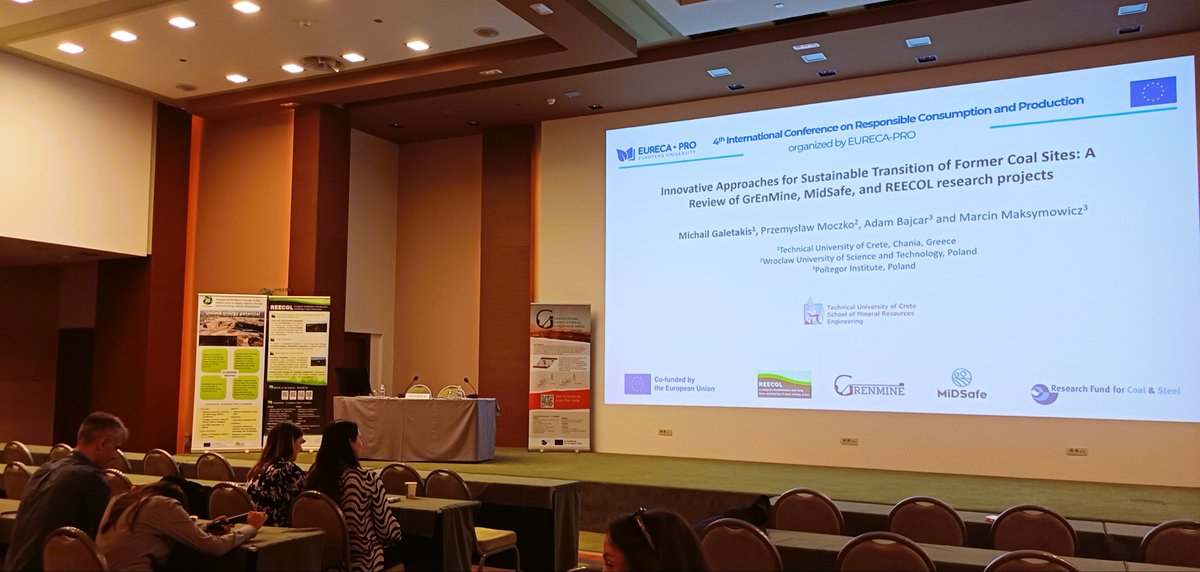 REECOL_project's tweet image. At the EURECA-PRO 4th International Conference on Responsible Consumption and Production (22-24.09.2025, Chania, Crete), hosted by @tuc_chania, #REECOL was presented as one of @mred_tuc&apos;s projects related with #sustainabletransition of #postmining areas.
tinyurl.com/tbsvt9fn