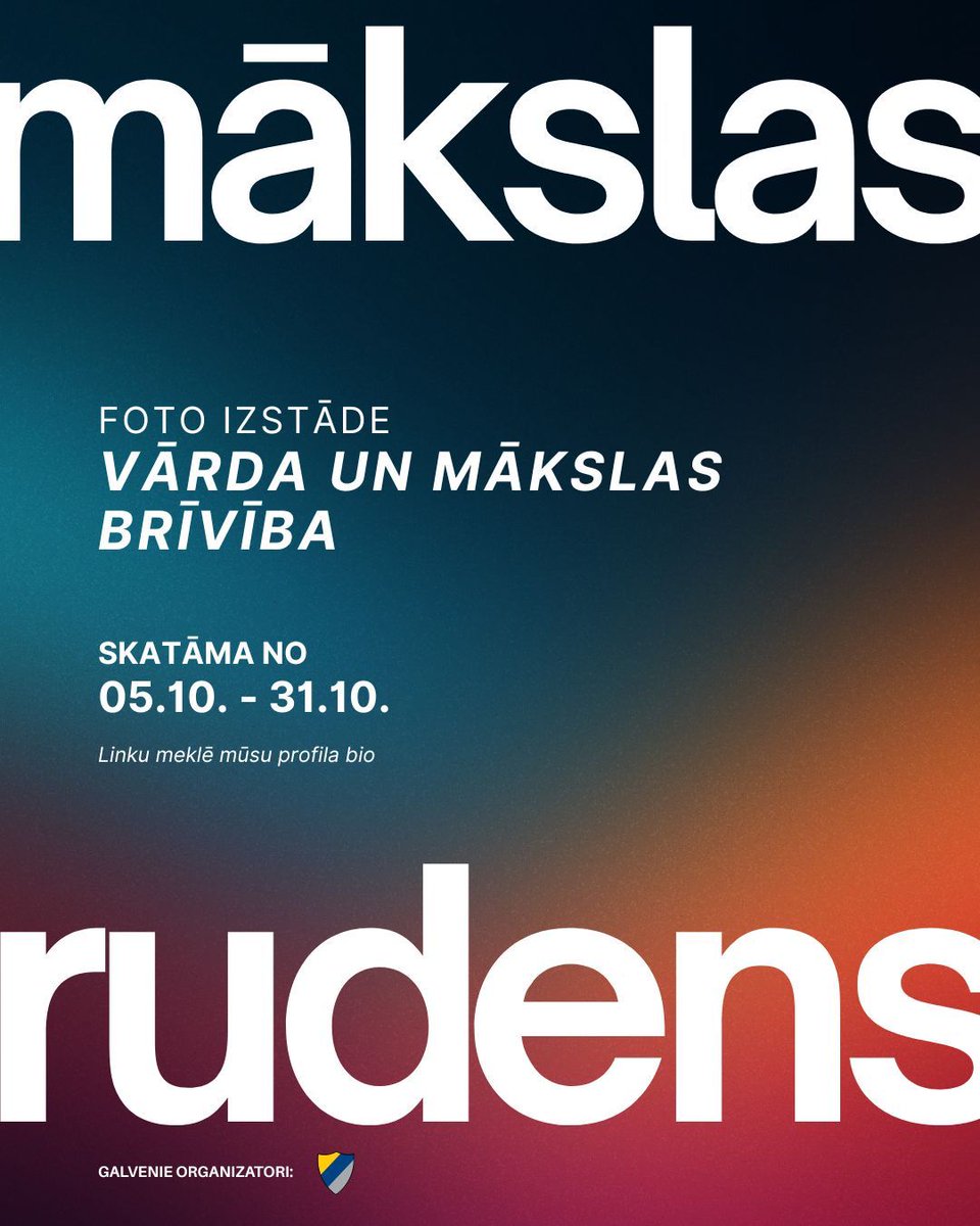 Mākslas rudens 2025 virtuālā izstāde atvērta! 🍂
Jaunu un pieredzējušu fotogrāfu darbi no <a href="/skselga/">Stud! korp! Selga 💛💙🤍</a> s!k! Staburadze, s!k! Līga,  <a href="/Lettonia/">Studentu korporācija Lettonia</a>  un <a href="/Selonija/">Selonija</a> 
#Makslasrudens2025 #Dailei
Skaties līdz 30.10.⬇️
artspaces.kunstmatrix.com/node/14759333