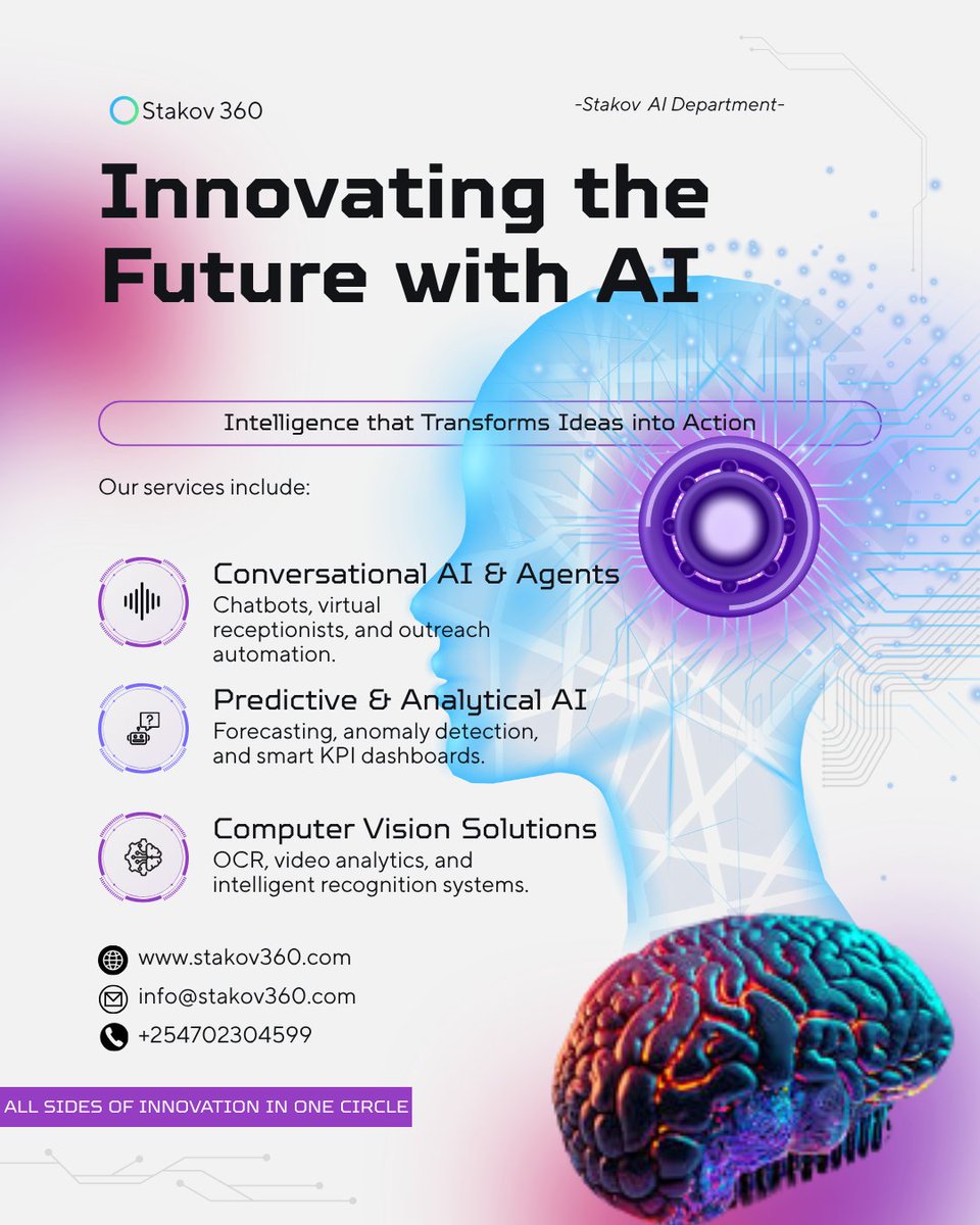 stakov360's tweet photo. 🤖 From chatbots to smart dashboards — we’re building the future with AI.
Join the innovation.
#ArtificialIntelligence #TechInnovation https://t.co/vpX7GcD18T
