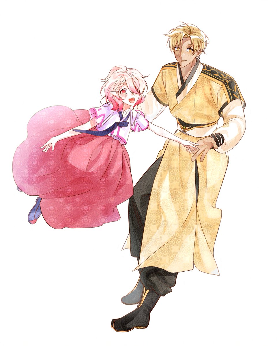 #엘소드_한복합작

라비 &amp; 벨론드 가이아
아름다운 사제로 함께하게 되었습니다...💕
멋진 합작 열어주신 긁긁님과 참여자분들 너무 감사하고 수고 많으셨습니다! 즐거운 추석 보내셔요!!(_ _)//