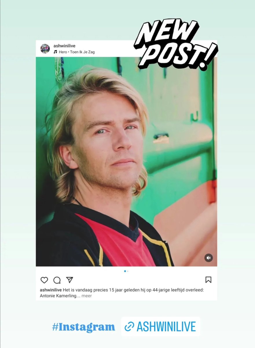 Het is vandaag precies 15 jaar geleden hij op 44-jarige leeftijd overleed: Antonie Kamerling.

Meer weten? Hier past de hele tekst niet, dus check > instagram.com/AshwiniLive

#InMemoriam #acteur #zanger #AntonieKamerling #rip #mentalegezondheid #MentalHealth #Awareness #gtst #hero