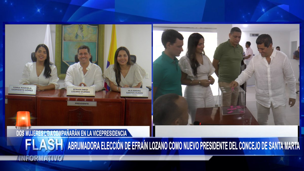 Todos dieron su Voto a <a href="/Efrainlozanodh1/">Efrain Lozano Dueñas</a> para que se convirtiera de nuevo en el Pte. del <a href="/concejodestamta/">Concejo Santa Marta</a> para el 2026, y para los incrédulos de la Democracia también fueron elegidas por Unanimidad <a href="/ginnasarmientog/">Ginna Sarmiento Gómez</a> como 1ra Vicepresidenta y Alejandra Santos como 2da Vicepresidenta