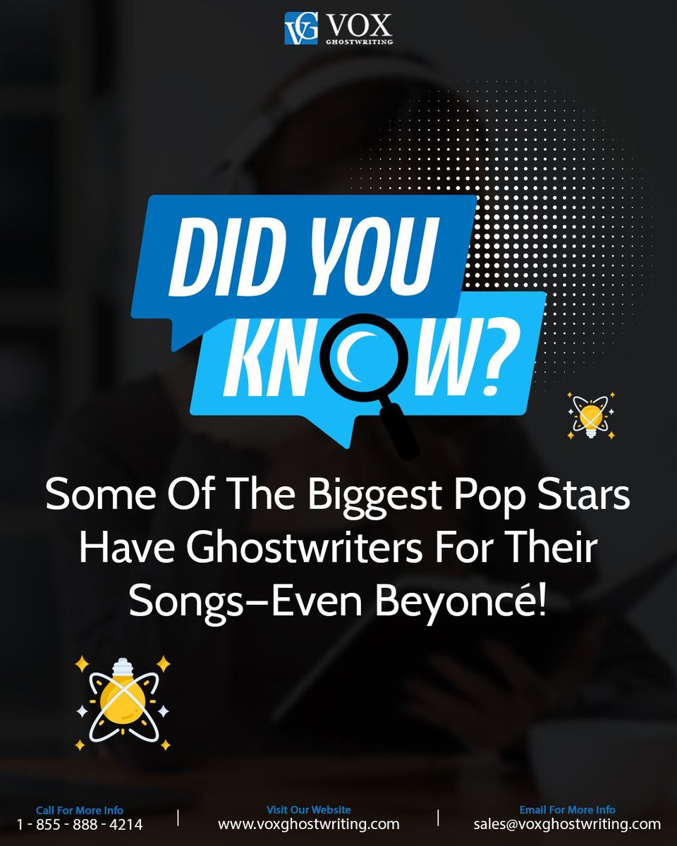 GhostwritingVox's tweet image. Fun fact! 🎤 Using a professional wordsmith isn&apos;t cheating—it&apos;s collaborating! The best in every industry use experts to refine their message and elevate their work. Your book deserves the same elite treatment.
voxghostwriting.com

#VoxGhostwriting #Ghostwriters #FunFact