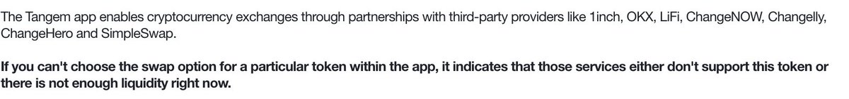 I just got this tech support email from $TANGEM about the lack of support for $KAS swapping and selling...

Are you serious? You partnered with entities that have... NO LIQUIDITY ON THE TOKEN ASSOCIATED WITH THE WALLET??

this is very amateurish, you need to fix this asap - why